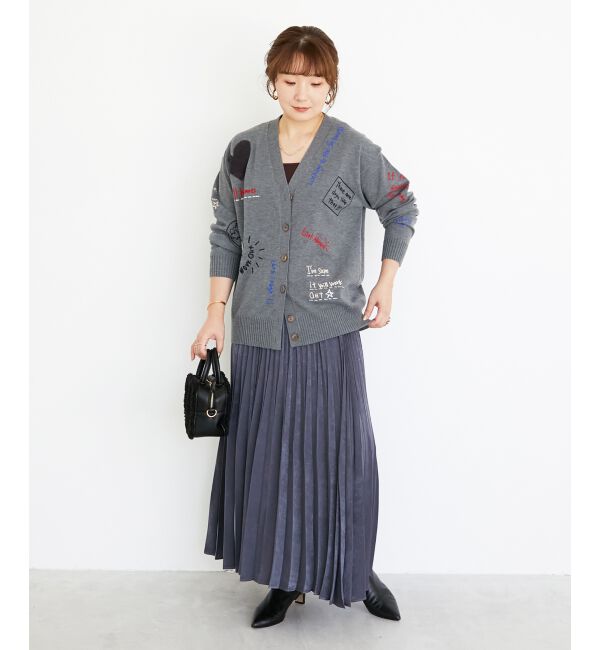  「《手洗い可能》マロンサテン変形プリーツスカート」|スカート|