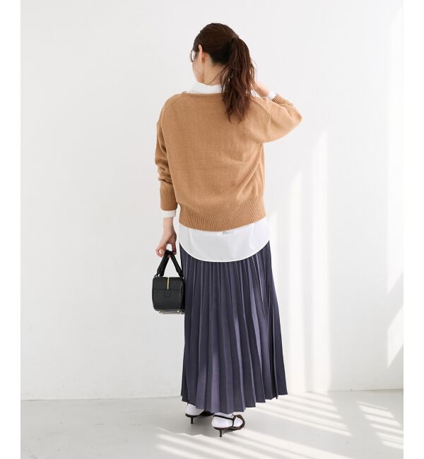  「《手洗い可能》マロンサテン変形プリーツスカート」|スカート|