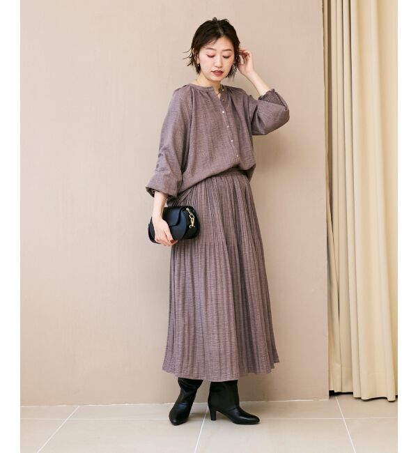  「ウールタッチ消しプリーツスカート」|スカート|