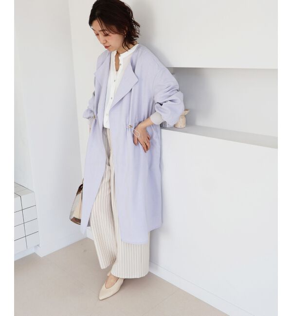  「タンブラーオックスノーカラーコート」|ノーカラーコート|サックス