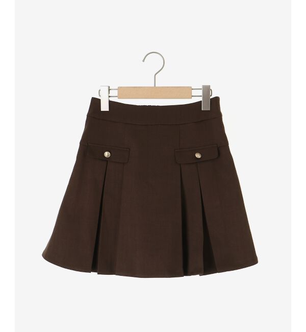  「ゴールドボタンプリーツミニスカパン」|スカート|