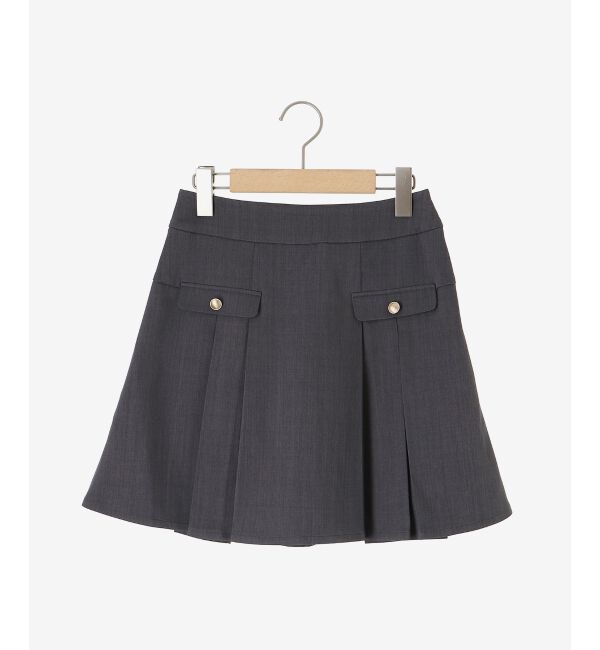  「ゴールドボタンプリーツミニスカパン」|スカート|