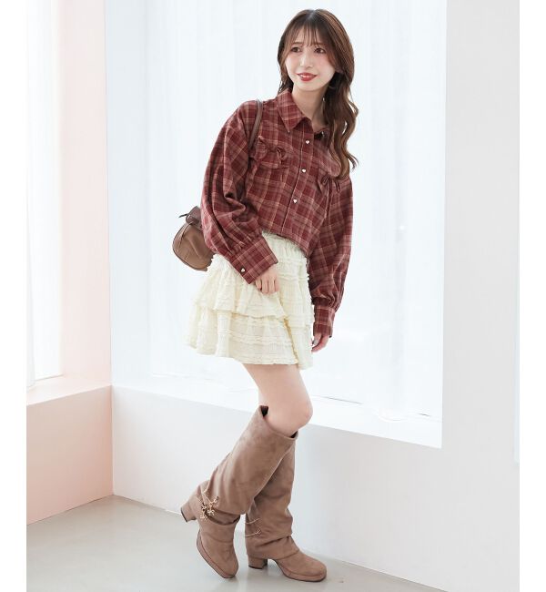  「カットレースフリルミニスカパン」|スカート|