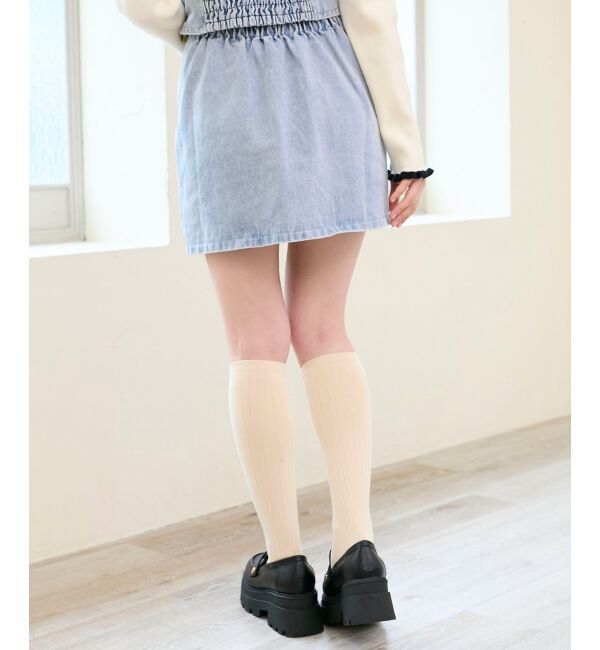  「ビジュー付き台形ミニスカパン」|台形|