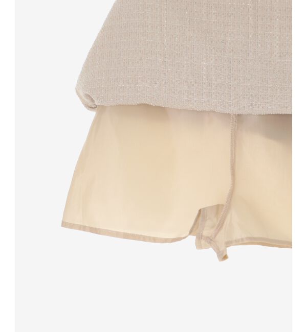  「ビジュー付き台形ミニスカパン」|台形|