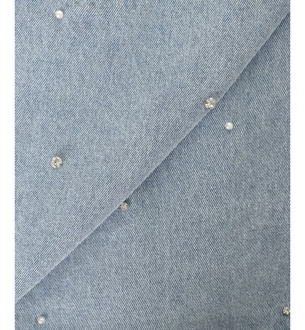  「ビジュー付き台形ミニスカパン」|台形|