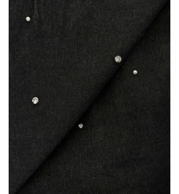  「ビジュー付き台形ミニスカパン」|台形|