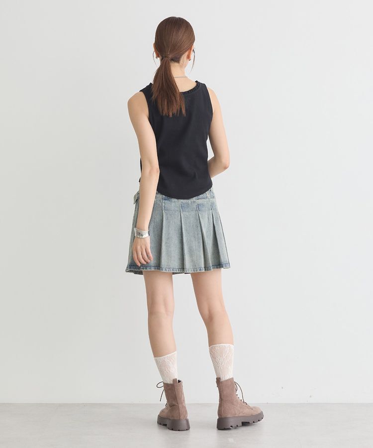 earth music&ecology「フリルロゴノースリーブプルオーバー」|キャミソール|