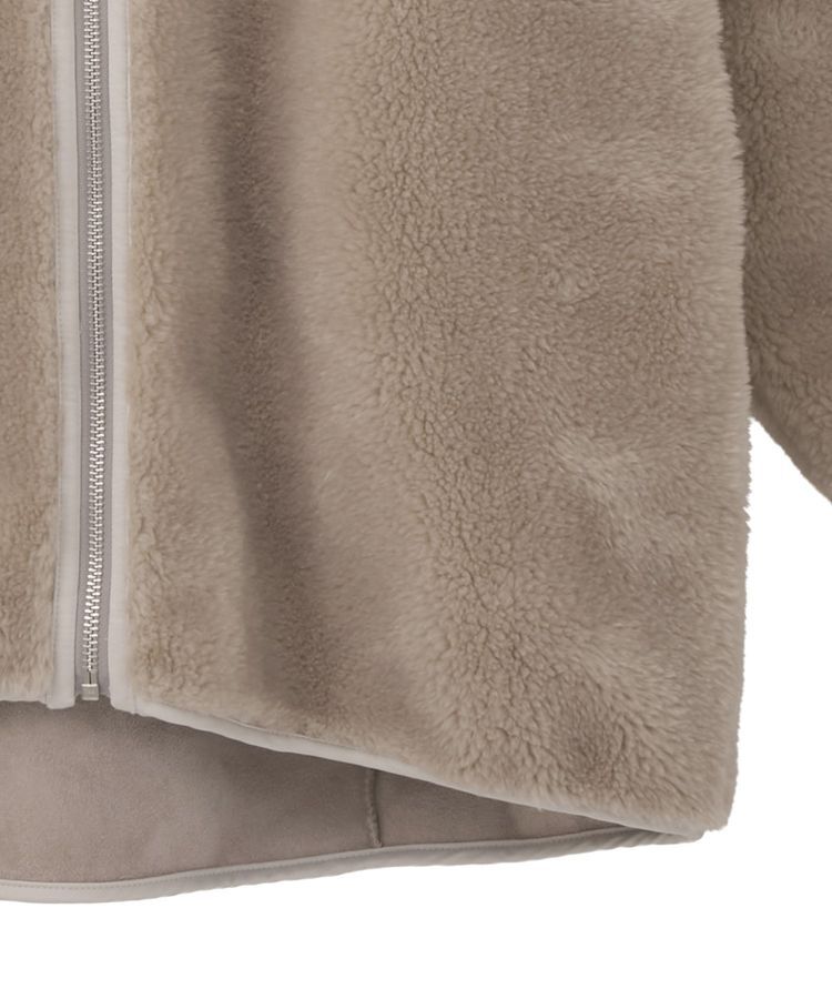 earth music&ecology「ノーカラーフェイクムートンコート」|ノーカラーコート|