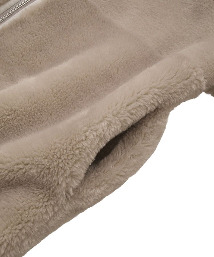 earth music&ecology「ノーカラーフェイクムートンコート」|ノーカラーコート|