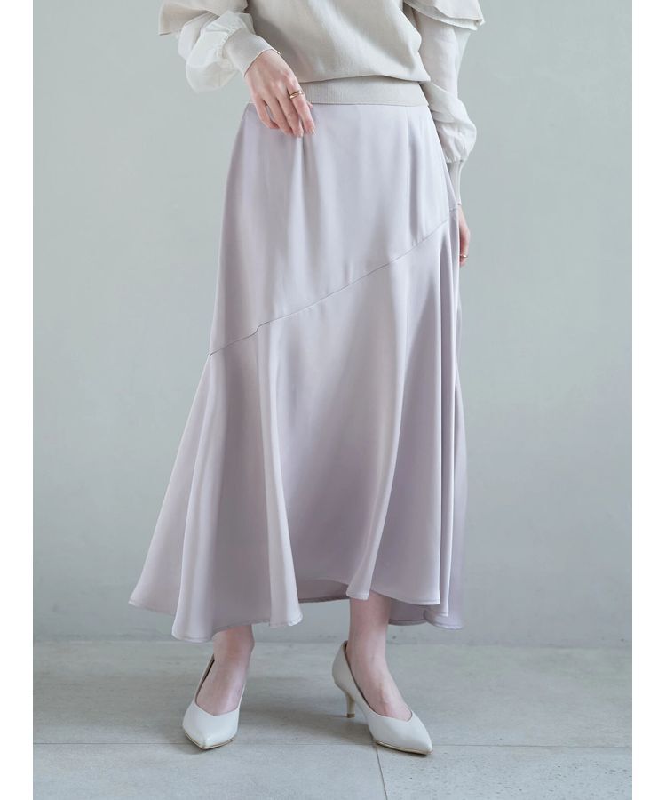 YECCA VECCA「アシメマーメイドサテンスカート」|スカート|