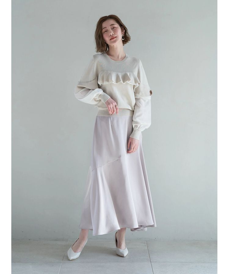 YECCA VECCA「アシメマーメイドサテンスカート」|スカート|