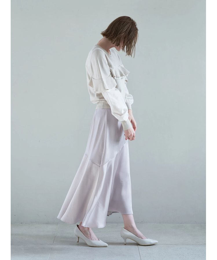 YECCA VECCA「アシメマーメイドサテンスカート」|スカート|