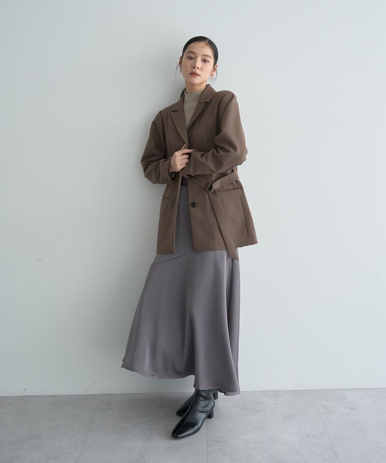 YECCA VECCA「アシメマーメイドサテンスカート」|スカート|