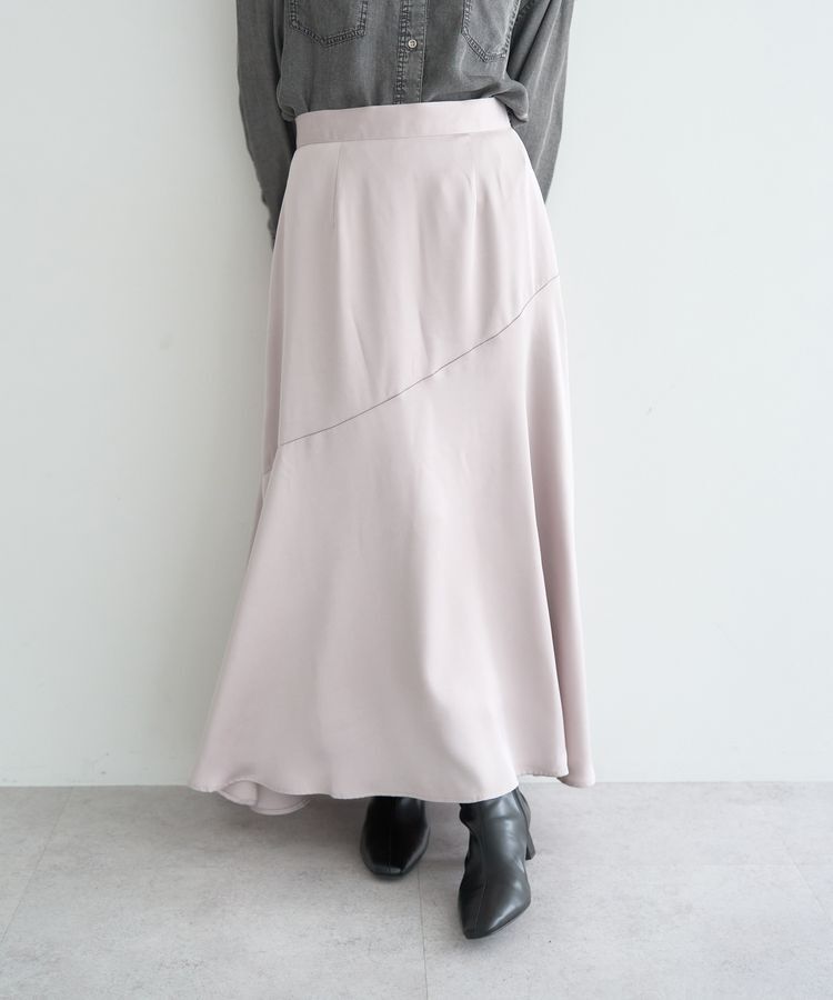 YECCA VECCA「アシメマーメイドサテンスカート」|スカート|