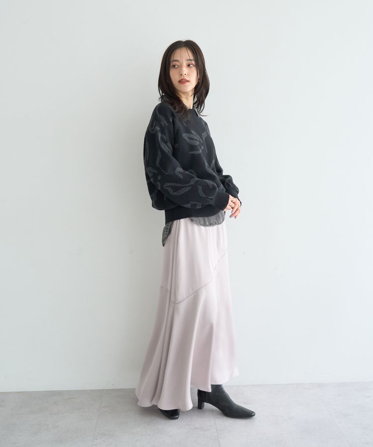 YECCA VECCA「アシメマーメイドサテンスカート」|スカート|