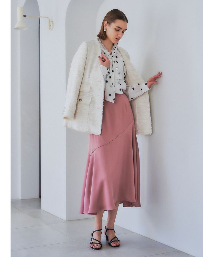 YECCA VECCA「アシメマーメイドサテンスカート」|スカート|Pink