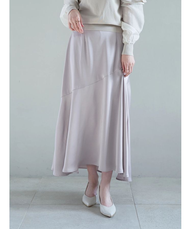 YECCA VECCA「アシメマーメイドサテンスカート」|スカート|Gray Beige