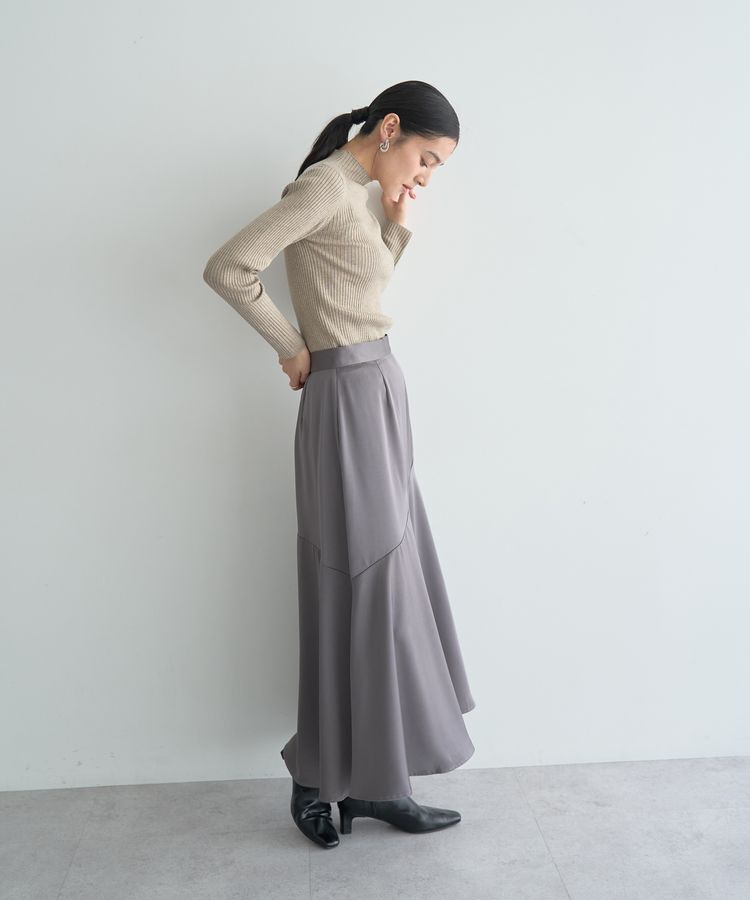 YECCA VECCA「アシメマーメイドサテンスカート」|スカート|
