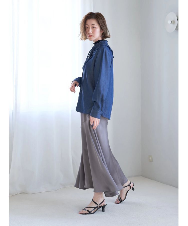 YECCA VECCA「アシメマーメイドサテンスカート」|スカート|