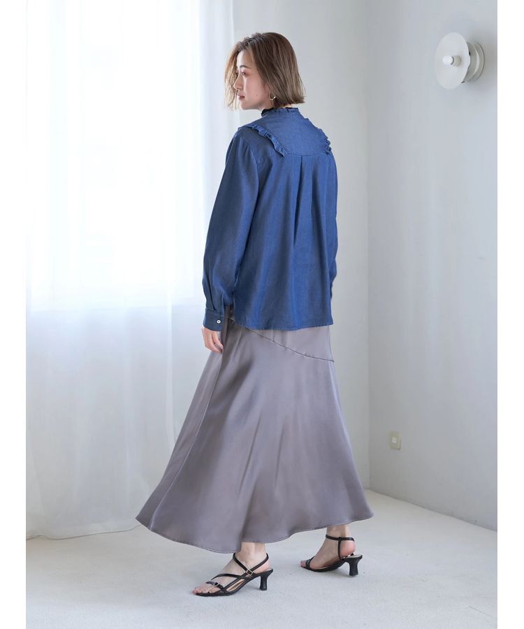 YECCA VECCA「アシメマーメイドサテンスカート」|スカート|