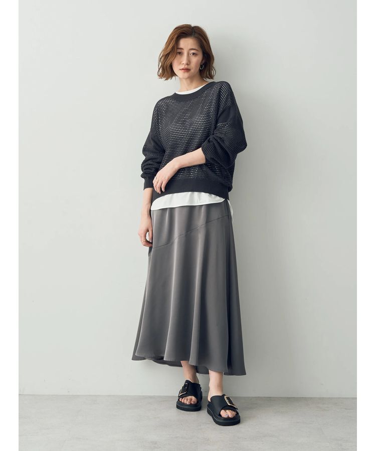 YECCA VECCA「アシメマーメイドサテンスカート」|スカート|