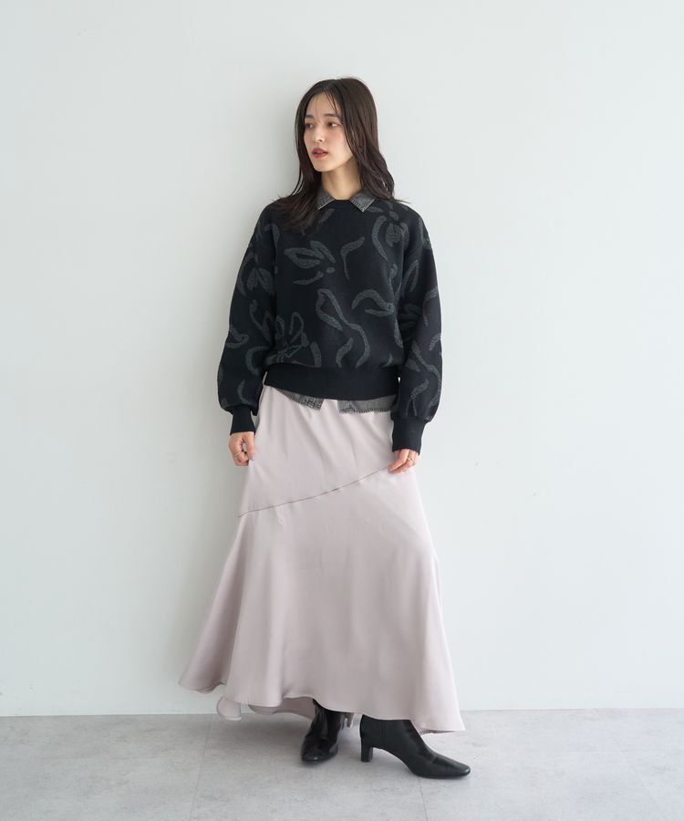 YECCA VECCA「アシメマーメイドサテンスカート」|スカート|