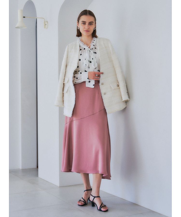 YECCA VECCA「アシメマーメイドサテンスカート」|スカート|