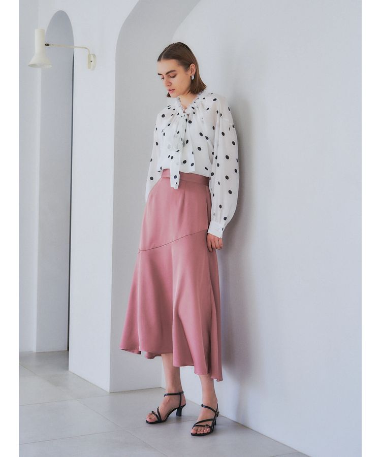 YECCA VECCA「アシメマーメイドサテンスカート」|スカート|