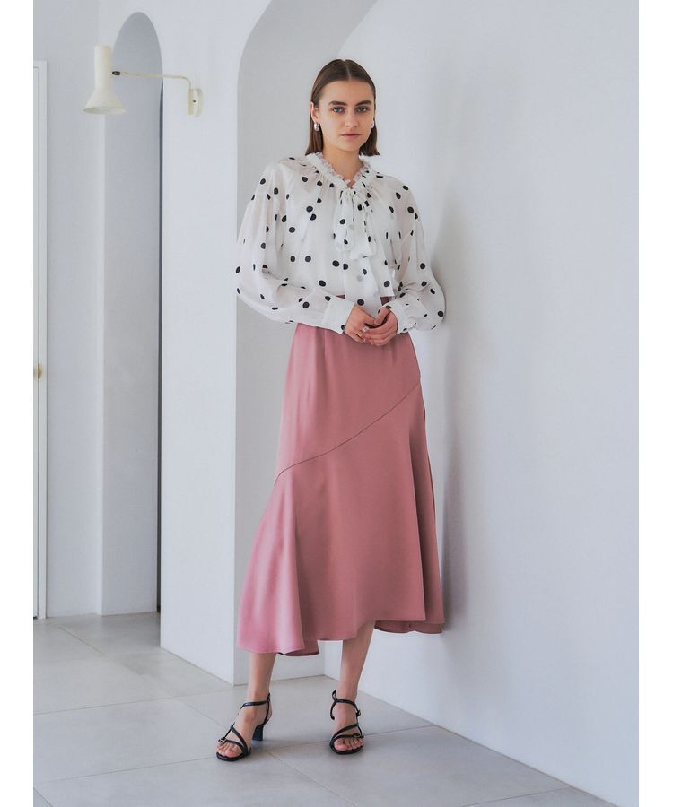 YECCA VECCA「アシメマーメイドサテンスカート」|スカート|