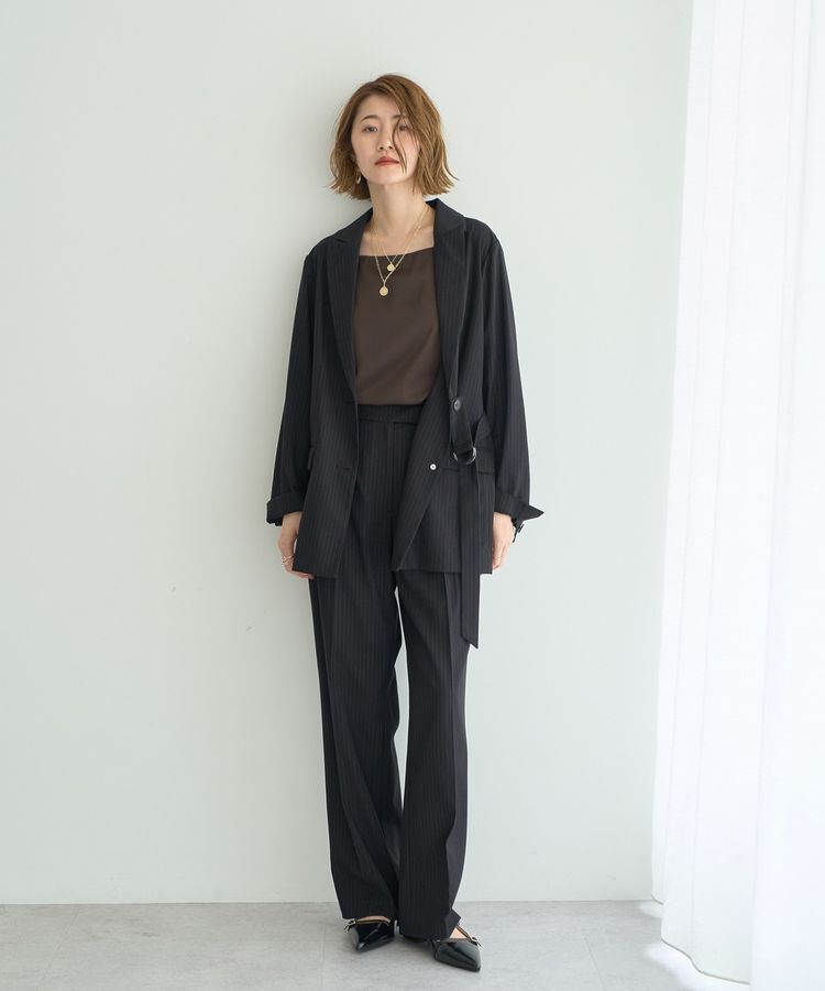 YECCA VECCA「2wayアシメデザインロングジャケット」|テーラードジャケット|