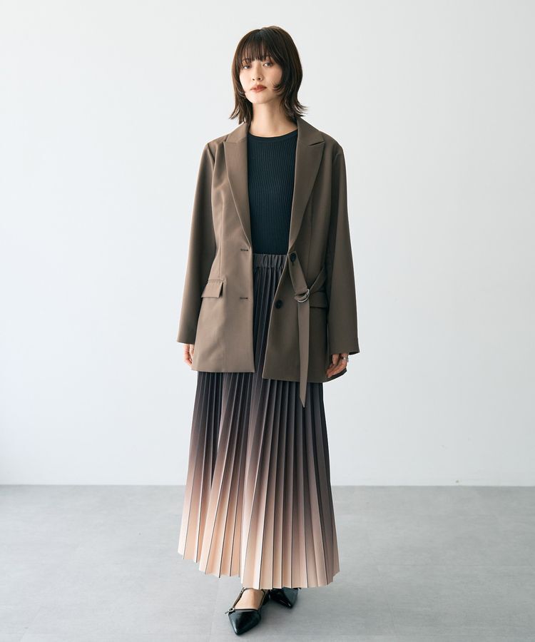 YECCA VECCA「2wayアシメデザインロングジャケット」|テーラードジャケット|