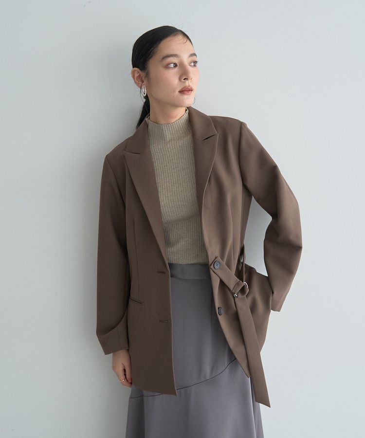 YECCA VECCA「2wayアシメデザインロングジャケット」|テーラードジャケット|