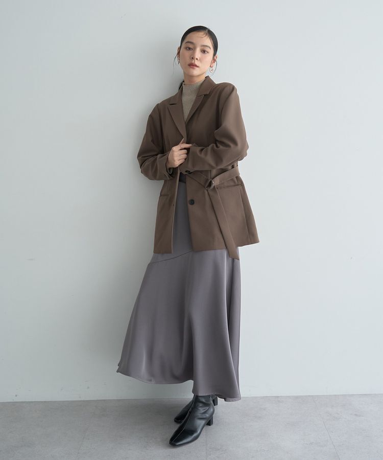 YECCA VECCA「2wayアシメデザインロングジャケット」|テーラードジャケット|