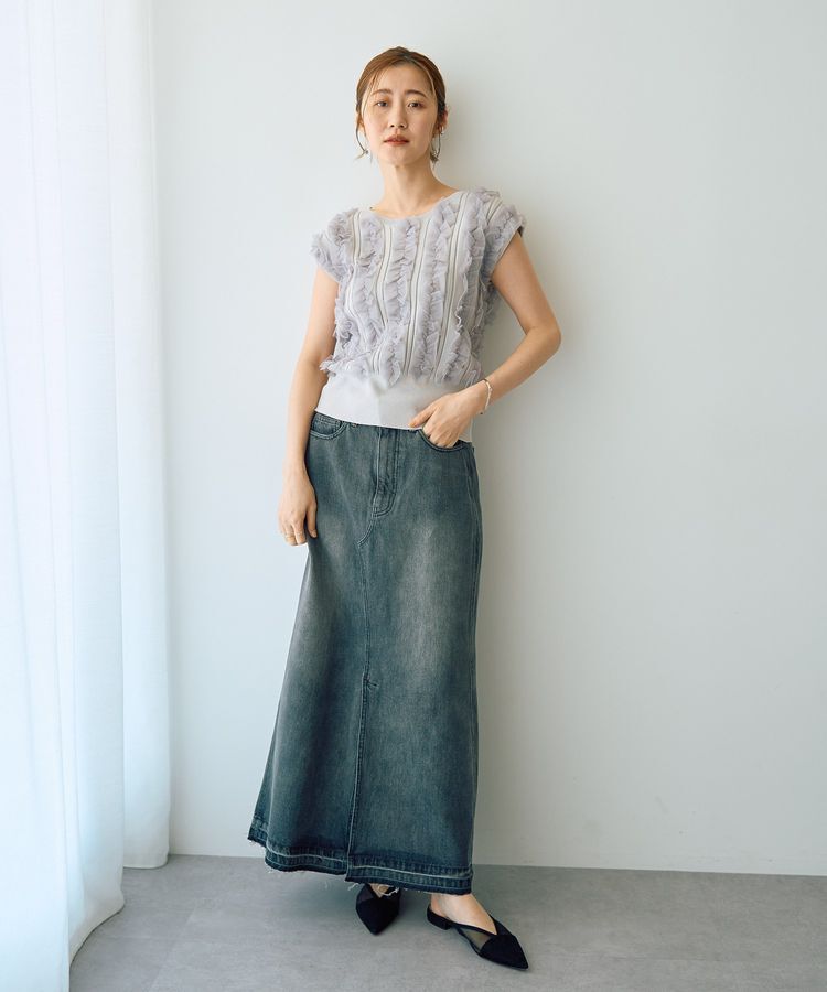Editt by YECCA VECCA「ロングデニムスカート」|タイト|