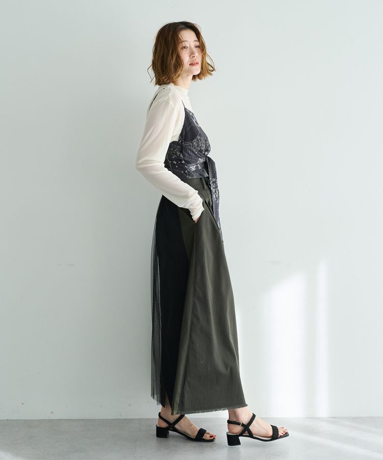 YECCA VECCA「スカーフ柄オーバーキャミ」|キャミソール|