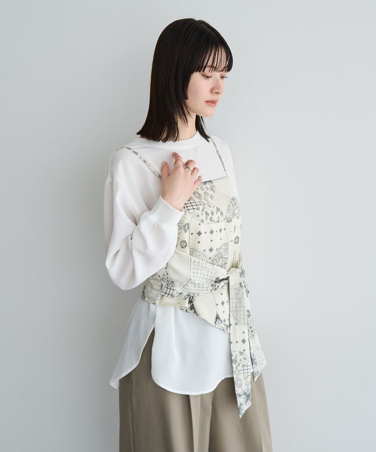 YECCA VECCA「スカーフ柄オーバーキャミ」|キャミソール|