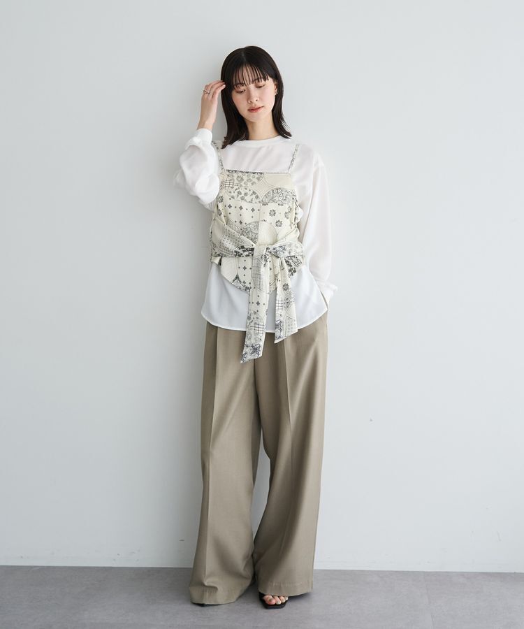 YECCA VECCA「スカーフ柄オーバーキャミ」|キャミソール|