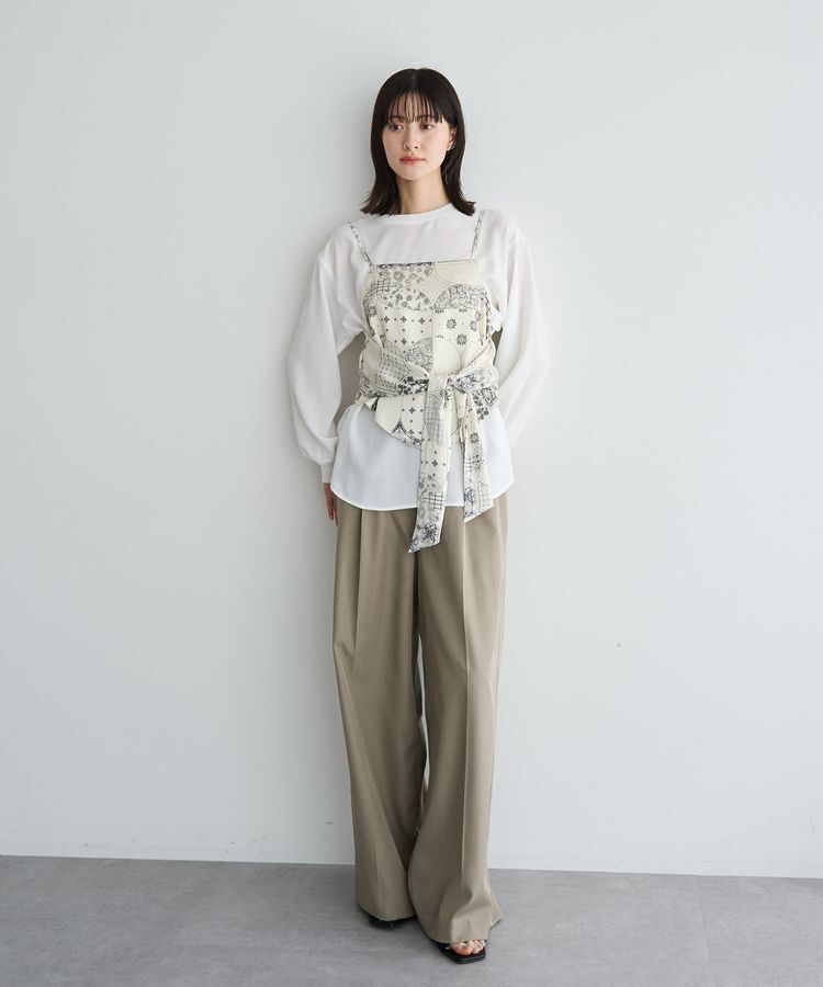 YECCA VECCA「スカーフ柄オーバーキャミ」|キャミソール|