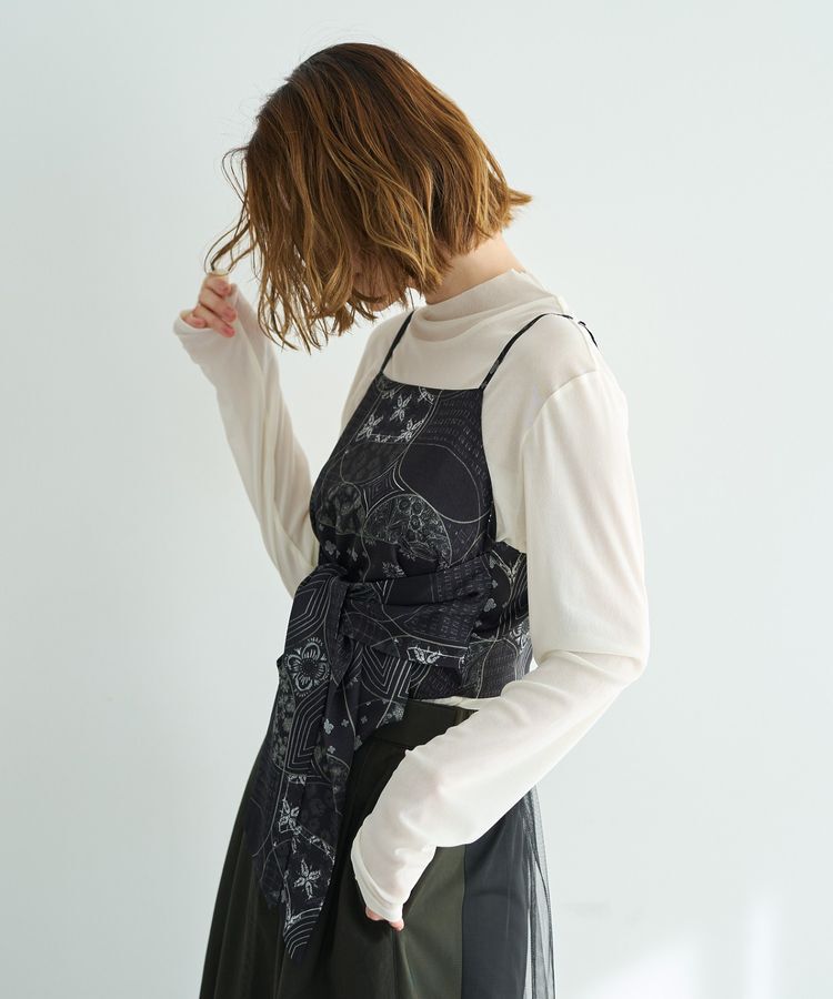 YECCA VECCA「スカーフ柄オーバーキャミ」|キャミソール|