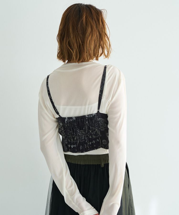 YECCA VECCA「スカーフ柄オーバーキャミ」|キャミソール|