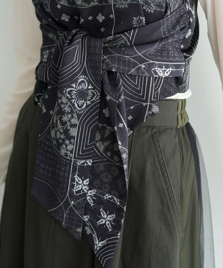 YECCA VECCA「スカーフ柄オーバーキャミ」|キャミソール|