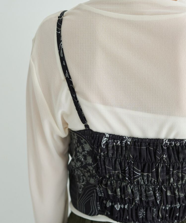 YECCA VECCA「スカーフ柄オーバーキャミ」|キャミソール|