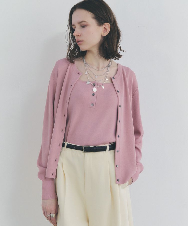 YECCA VECCA「【UVカット/マシンウォッシャブル】アンサンブルニット」|カーディガン|Pink