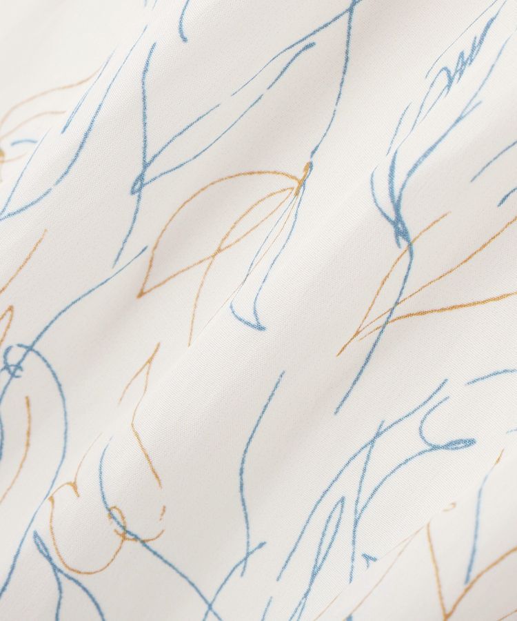 YECCA VECCA「ラインフラワー柄ギャザーブラウス」|シャツ・ブラウス|