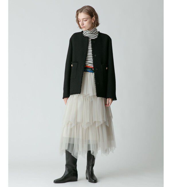 allureville「ソフトチュールティアードスカート」|スカート|