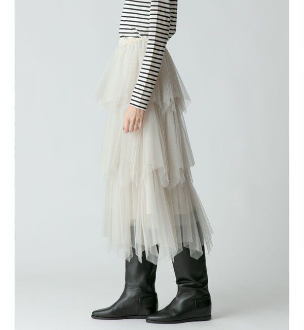 allureville「ソフトチュールティアードスカート」|スカート|