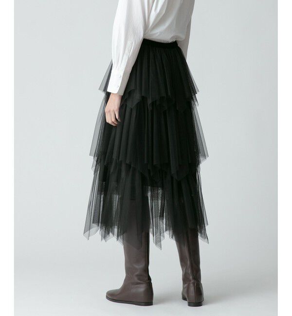allureville「ソフトチュールティアードスカート」|スカート|