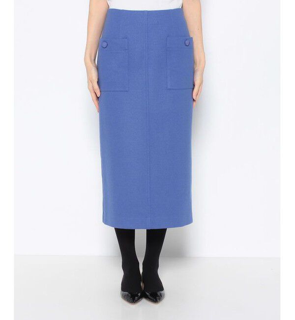 allureville「カラーメルトン釦付きタイトスカート」|スカート|