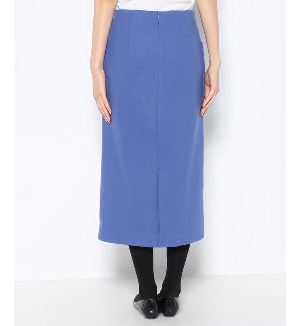 allureville「カラーメルトン釦付きタイトスカート」|スカート|